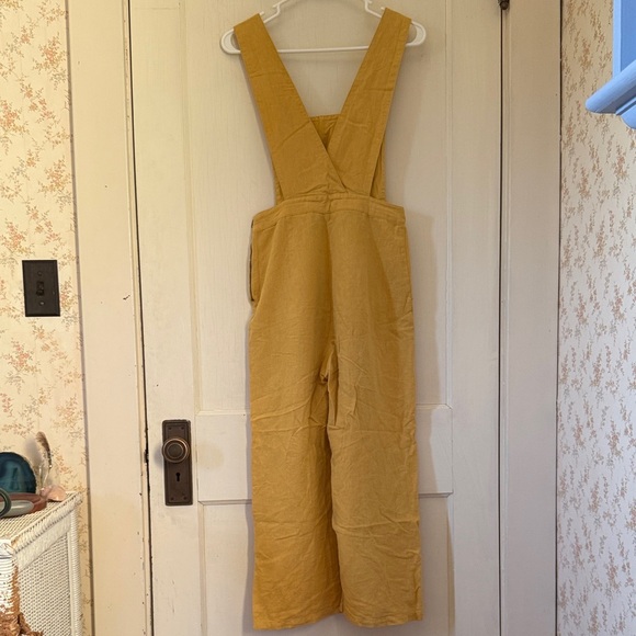 Zara Linen/Cotton Mustard Jumpsuit with Button Detail - Picture 3 of 9